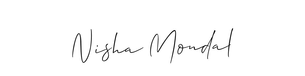 Allison_Script is a professional signature style that is perfect for those who want to add a touch of class to their signature. It is also a great choice for those who want to make their signature more unique. Get Nisha Mondal name to fancy signature for free. Nisha Mondal signature style 2 images and pictures png