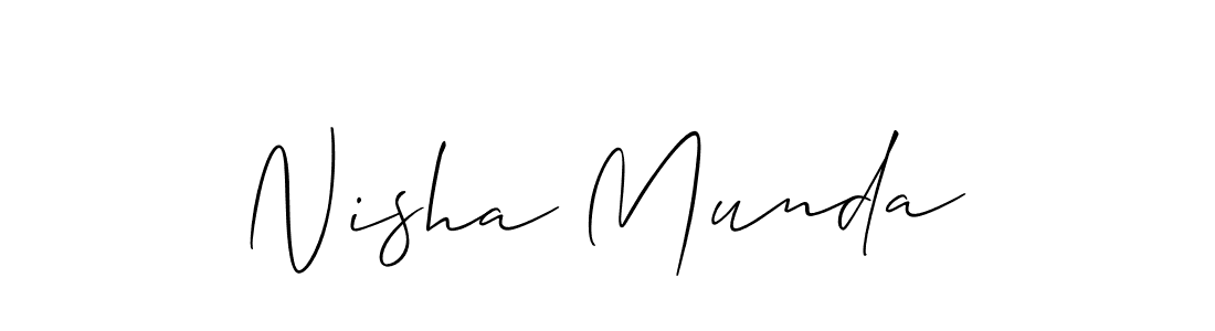 Allison_Script is a professional signature style that is perfect for those who want to add a touch of class to their signature. It is also a great choice for those who want to make their signature more unique. Get Nisha Munda name to fancy signature for free. Nisha Munda signature style 2 images and pictures png