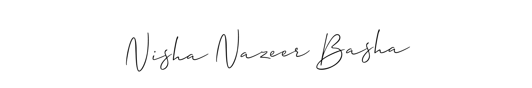 How to make Nisha Nazeer Basha signature? Allison_Script is a professional autograph style. Create handwritten signature for Nisha Nazeer Basha name. Nisha Nazeer Basha signature style 2 images and pictures png