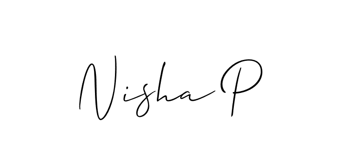 How to Draw Nisha P signature style? Allison_Script is a latest design signature styles for name Nisha P. Nisha P signature style 2 images and pictures png