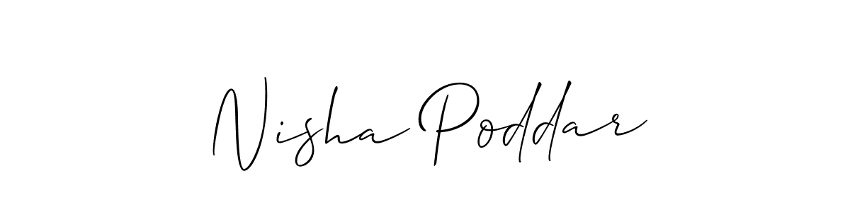 Use a signature maker to create a handwritten signature online. With this signature software, you can design (Allison_Script) your own signature for name Nisha Poddar. Nisha Poddar signature style 2 images and pictures png