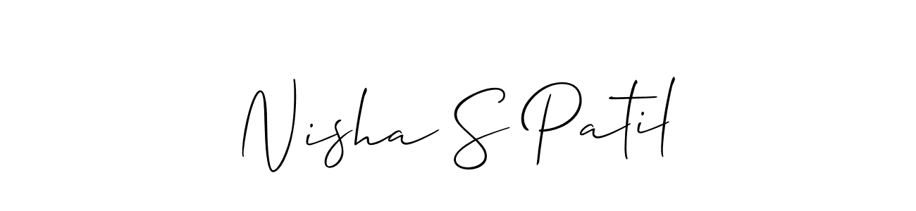 It looks lik you need a new signature style for name Nisha S Patil. Design unique handwritten (Allison_Script) signature with our free signature maker in just a few clicks. Nisha S Patil signature style 2 images and pictures png