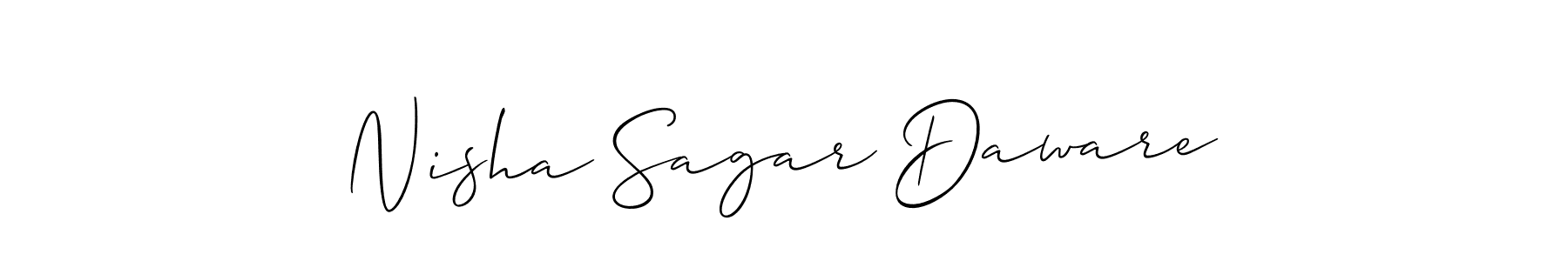 Design your own signature with our free online signature maker. With this signature software, you can create a handwritten (Allison_Script) signature for name Nisha Sagar Daware. Nisha Sagar Daware signature style 2 images and pictures png