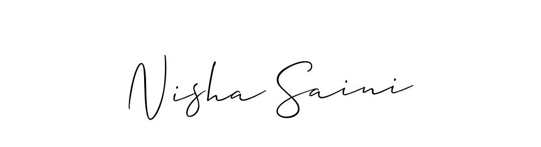 It looks lik you need a new signature style for name Nisha Saini. Design unique handwritten (Allison_Script) signature with our free signature maker in just a few clicks. Nisha Saini signature style 2 images and pictures png