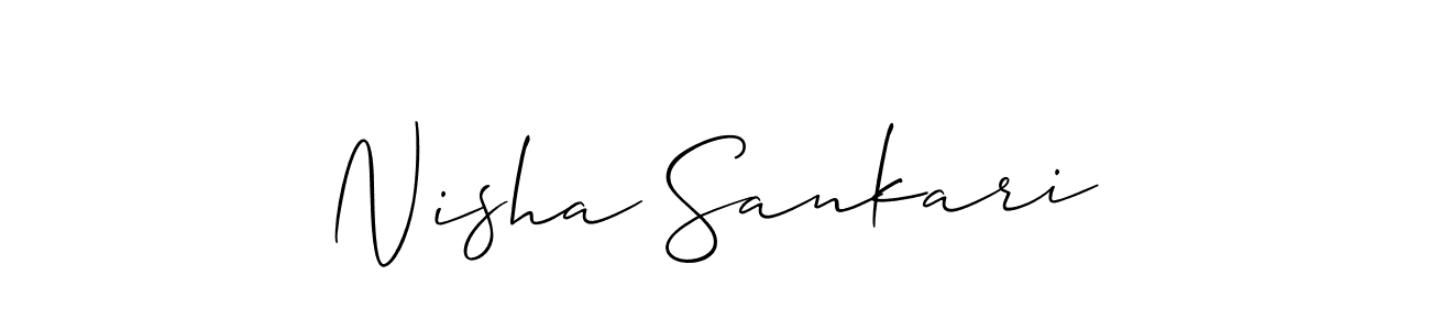 Create a beautiful signature design for name Nisha Sankari. With this signature (Allison_Script) fonts, you can make a handwritten signature for free. Nisha Sankari signature style 2 images and pictures png