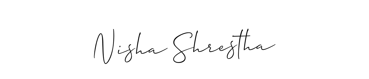 Make a beautiful signature design for name Nisha Shrestha. With this signature (Allison_Script) style, you can create a handwritten signature for free. Nisha Shrestha signature style 2 images and pictures png