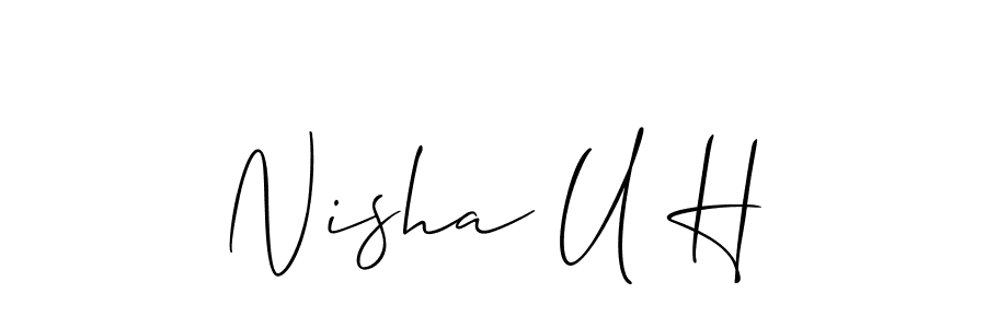 You can use this online signature creator to create a handwritten signature for the name Nisha U H. This is the best online autograph maker. Nisha U H signature style 2 images and pictures png
