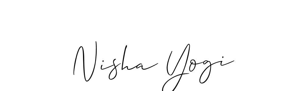 It looks lik you need a new signature style for name Nisha Yogi. Design unique handwritten (Allison_Script) signature with our free signature maker in just a few clicks. Nisha Yogi signature style 2 images and pictures png