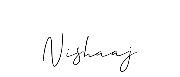 Allison_Script is a professional signature style that is perfect for those who want to add a touch of class to their signature. It is also a great choice for those who want to make their signature more unique. Get Nishaaj name to fancy signature for free. Nishaaj signature style 2 images and pictures png