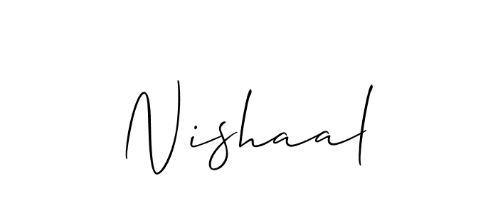 Similarly Allison_Script is the best handwritten signature design. Signature creator online .You can use it as an online autograph creator for name Nishaal. Nishaal signature style 2 images and pictures png