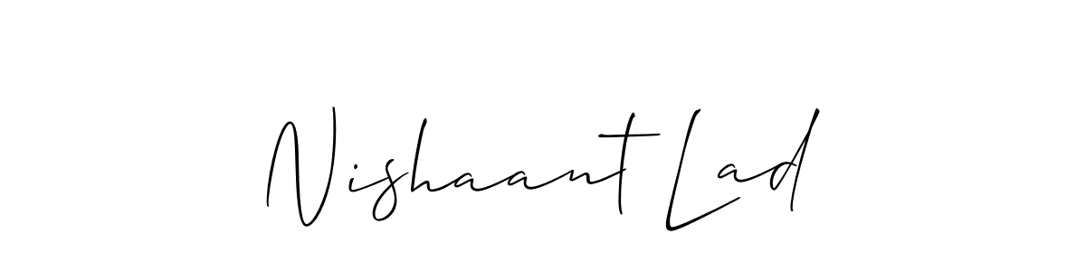Create a beautiful signature design for name Nishaant Lad. With this signature (Allison_Script) fonts, you can make a handwritten signature for free. Nishaant Lad signature style 2 images and pictures png