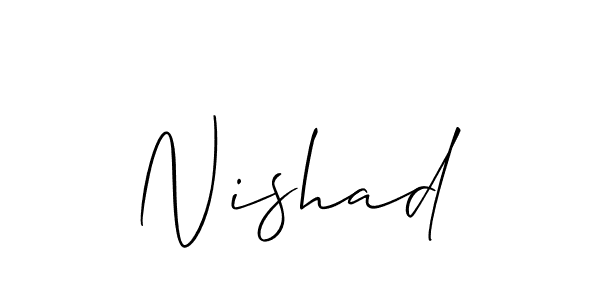 Make a beautiful signature design for name Nishad. Use this online signature maker to create a handwritten signature for free. Nishad signature style 2 images and pictures png