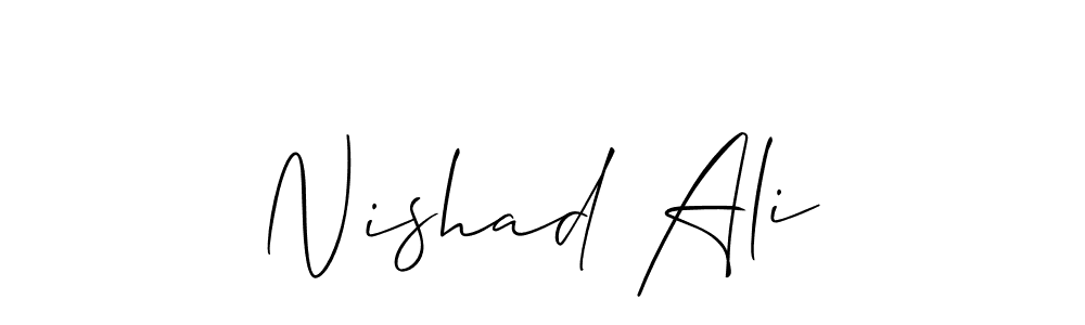 How to make Nishad Ali signature? Allison_Script is a professional autograph style. Create handwritten signature for Nishad Ali name. Nishad Ali signature style 2 images and pictures png