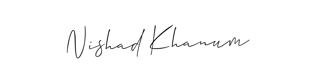 You should practise on your own different ways (Allison_Script) to write your name (Nishad Khanum) in signature. don't let someone else do it for you. Nishad Khanum signature style 2 images and pictures png