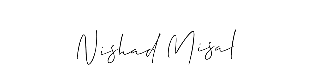 if you are searching for the best signature style for your name Nishad Misal. so please give up your signature search. here we have designed multiple signature styles  using Allison_Script. Nishad Misal signature style 2 images and pictures png