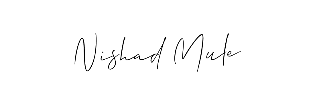 How to Draw Nishad Mule signature style? Allison_Script is a latest design signature styles for name Nishad Mule. Nishad Mule signature style 2 images and pictures png