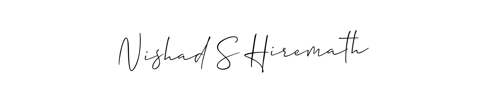 Create a beautiful signature design for name Nishad S Hiremath. With this signature (Allison_Script) fonts, you can make a handwritten signature for free. Nishad S Hiremath signature style 2 images and pictures png