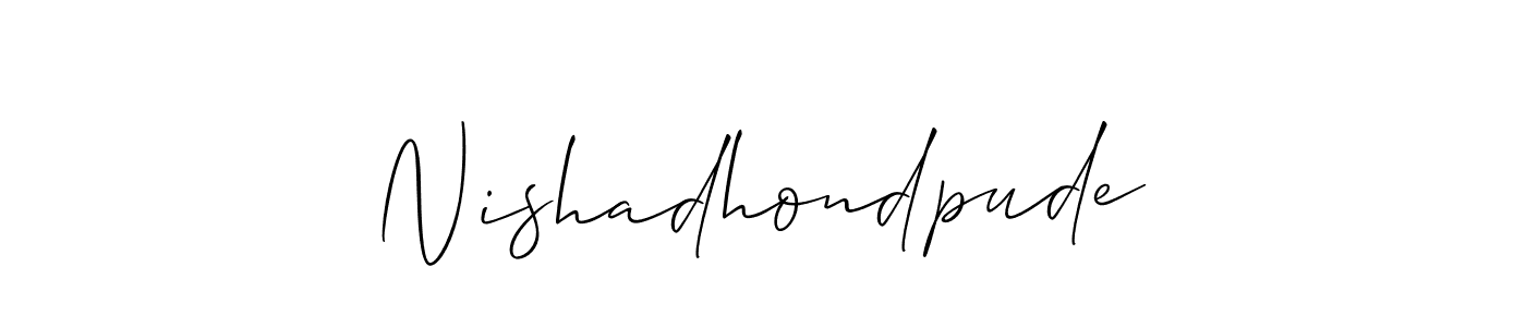 Nishadhondpude stylish signature style. Best Handwritten Sign (Allison_Script) for my name. Handwritten Signature Collection Ideas for my name Nishadhondpude. Nishadhondpude signature style 2 images and pictures png