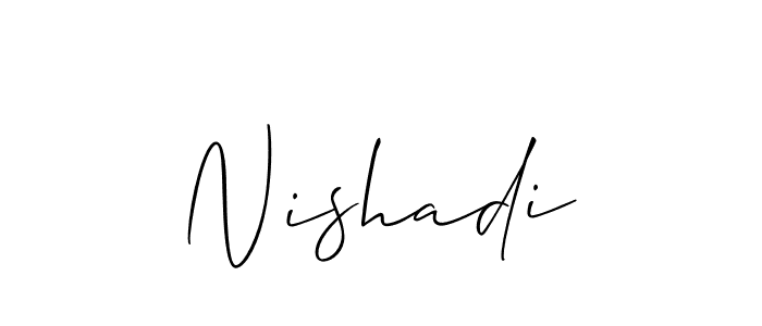 It looks lik you need a new signature style for name Nishadi. Design unique handwritten (Allison_Script) signature with our free signature maker in just a few clicks. Nishadi signature style 2 images and pictures png