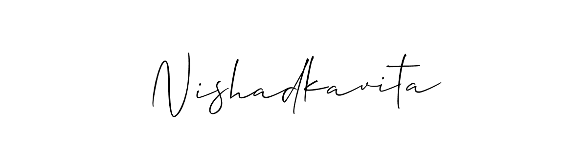 Make a beautiful signature design for name Nishadkavita. With this signature (Allison_Script) style, you can create a handwritten signature for free. Nishadkavita signature style 2 images and pictures png