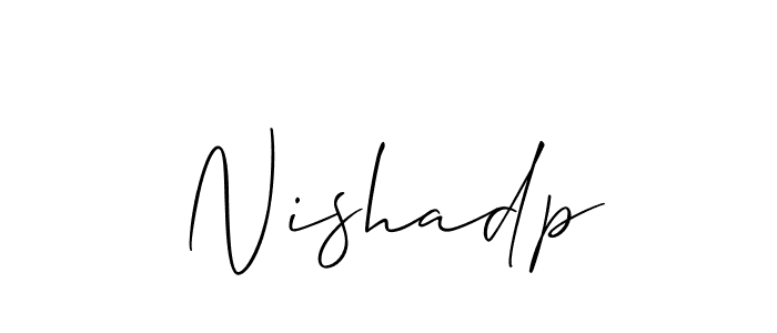 Create a beautiful signature design for name Nishadp. With this signature (Allison_Script) fonts, you can make a handwritten signature for free. Nishadp signature style 2 images and pictures png