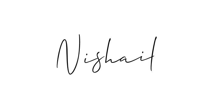 How to Draw Nishail signature style? Allison_Script is a latest design signature styles for name Nishail. Nishail signature style 2 images and pictures png