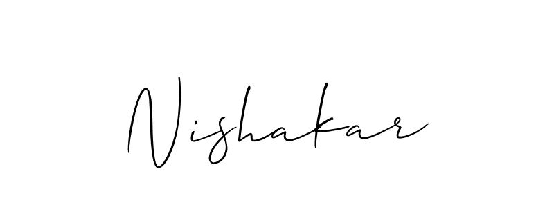 Also we have Nishakar name is the best signature style. Create professional handwritten signature collection using Allison_Script autograph style. Nishakar signature style 2 images and pictures png