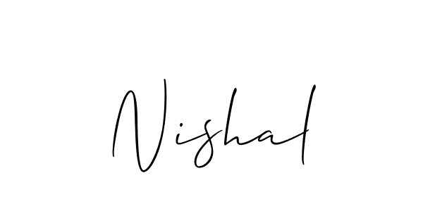 Use a signature maker to create a handwritten signature online. With this signature software, you can design (Allison_Script) your own signature for name Nishal. Nishal signature style 2 images and pictures png