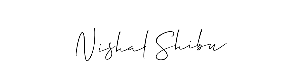 if you are searching for the best signature style for your name Nishal Shibu. so please give up your signature search. here we have designed multiple signature styles  using Allison_Script. Nishal Shibu signature style 2 images and pictures png