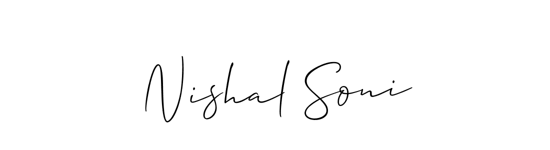 Also we have Nishal Soni name is the best signature style. Create professional handwritten signature collection using Allison_Script autograph style. Nishal Soni signature style 2 images and pictures png