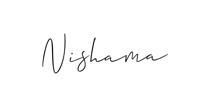 Design your own signature with our free online signature maker. With this signature software, you can create a handwritten (Allison_Script) signature for name Nishama. Nishama signature style 2 images and pictures png