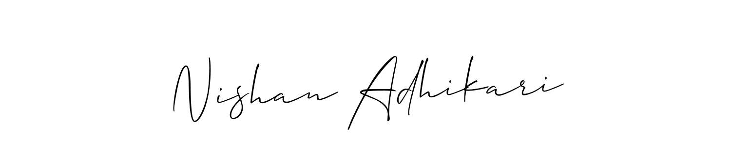 Here are the top 10 professional signature styles for the name Nishan Adhikari. These are the best autograph styles you can use for your name. Nishan Adhikari signature style 2 images and pictures png
