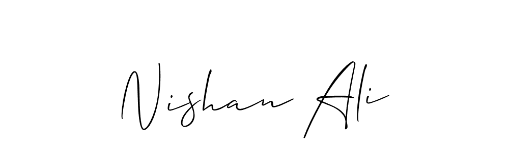 It looks lik you need a new signature style for name Nishan Ali. Design unique handwritten (Allison_Script) signature with our free signature maker in just a few clicks. Nishan Ali signature style 2 images and pictures png