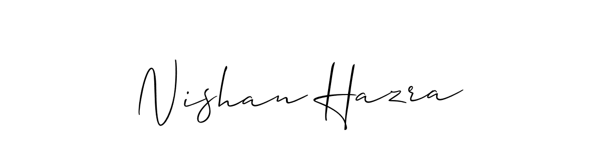 Make a beautiful signature design for name Nishan Hazra. With this signature (Allison_Script) style, you can create a handwritten signature for free. Nishan Hazra signature style 2 images and pictures png