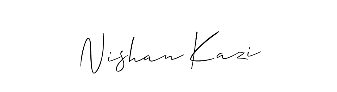 How to make Nishan Kazi name signature. Use Allison_Script style for creating short signs online. This is the latest handwritten sign. Nishan Kazi signature style 2 images and pictures png