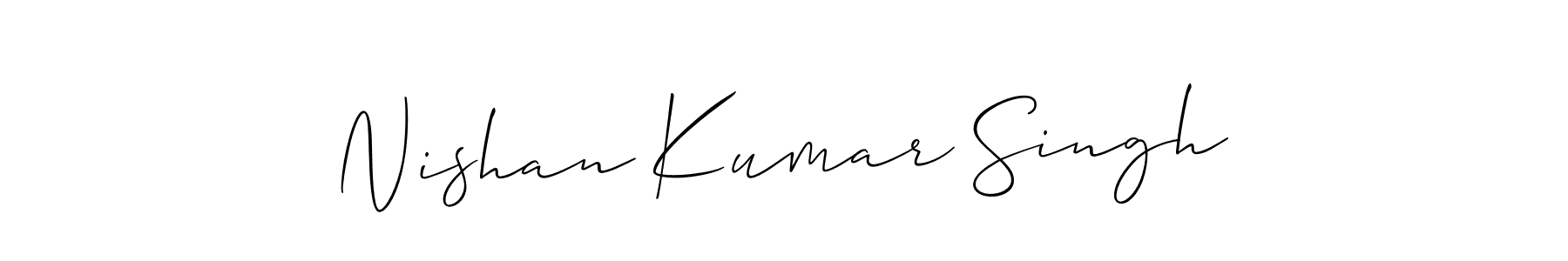 You should practise on your own different ways (Allison_Script) to write your name (Nishan Kumar Singh) in signature. don't let someone else do it for you. Nishan Kumar Singh signature style 2 images and pictures png