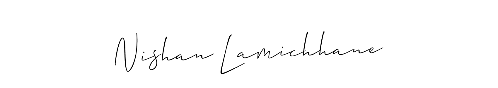 You should practise on your own different ways (Allison_Script) to write your name (Nishan Lamichhane) in signature. don't let someone else do it for you. Nishan Lamichhane signature style 2 images and pictures png