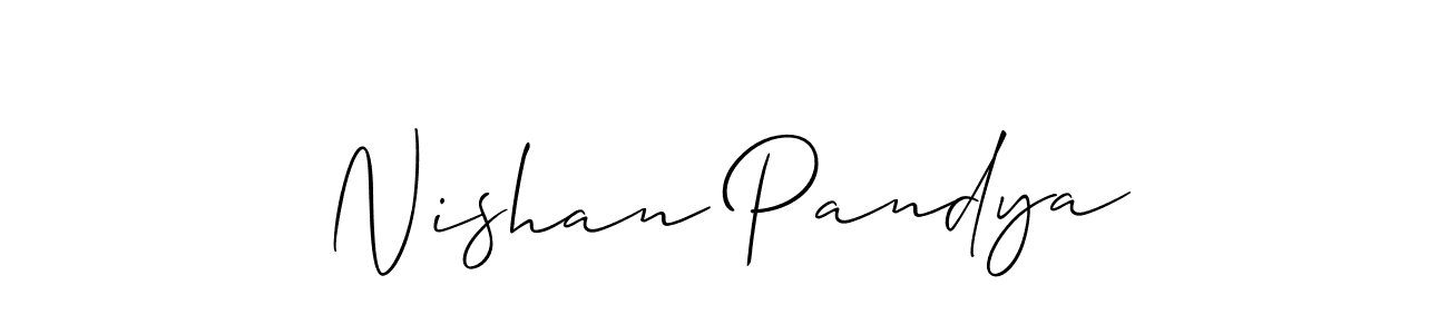The best way (Allison_Script) to make a short signature is to pick only two or three words in your name. The name Nishan Pandya include a total of six letters. For converting this name. Nishan Pandya signature style 2 images and pictures png
