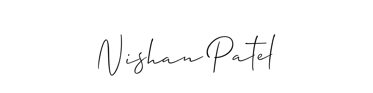 Use a signature maker to create a handwritten signature online. With this signature software, you can design (Allison_Script) your own signature for name Nishan Patel. Nishan Patel signature style 2 images and pictures png