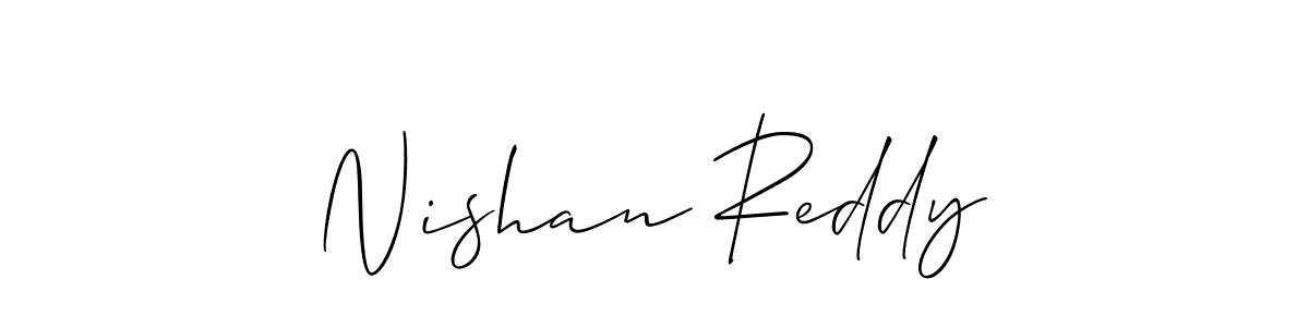 Create a beautiful signature design for name Nishan Reddy. With this signature (Allison_Script) fonts, you can make a handwritten signature for free. Nishan Reddy signature style 2 images and pictures png