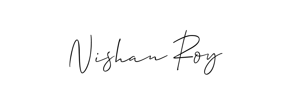 Use a signature maker to create a handwritten signature online. With this signature software, you can design (Allison_Script) your own signature for name Nishan Roy. Nishan Roy signature style 2 images and pictures png