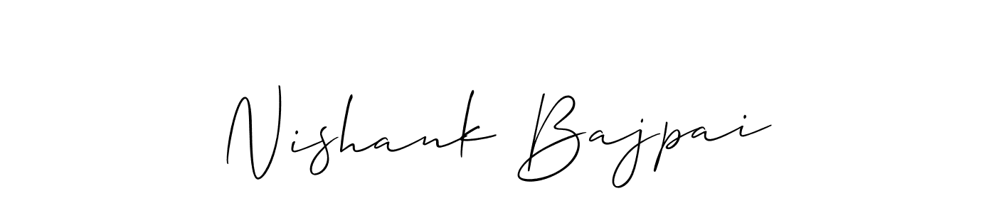 How to make Nishank Bajpai name signature. Use Allison_Script style for creating short signs online. This is the latest handwritten sign. Nishank Bajpai signature style 2 images and pictures png