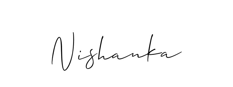 Use a signature maker to create a handwritten signature online. With this signature software, you can design (Allison_Script) your own signature for name Nishanka. Nishanka signature style 2 images and pictures png