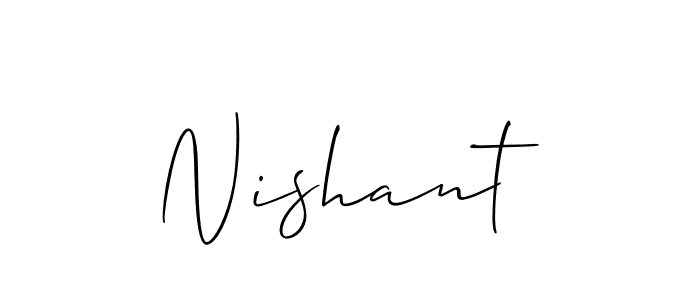 Use a signature maker to create a handwritten signature online. With this signature software, you can design (Allison_Script) your own signature for name Nishant. Nishant signature style 2 images and pictures png