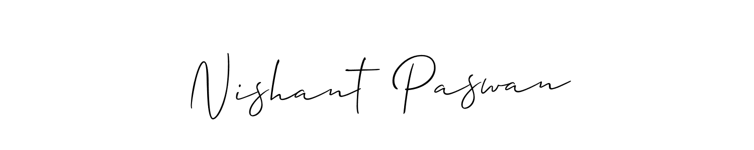 Create a beautiful signature design for name Nishant  Paswan. With this signature (Allison_Script) fonts, you can make a handwritten signature for free. Nishant  Paswan signature style 2 images and pictures png