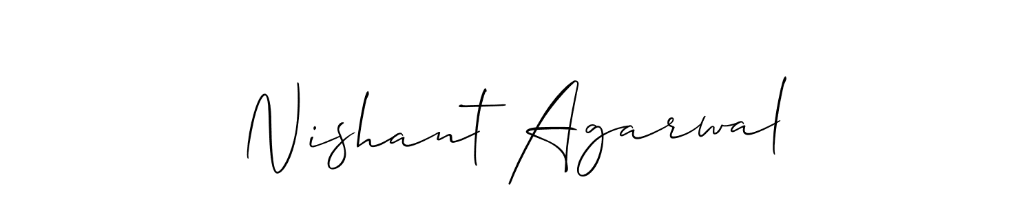 Make a beautiful signature design for name Nishant Agarwal. With this signature (Allison_Script) style, you can create a handwritten signature for free. Nishant Agarwal signature style 2 images and pictures png