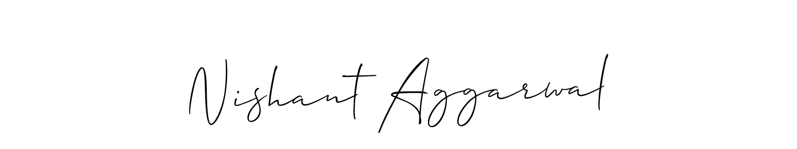 How to Draw Nishant Aggarwal signature style? Allison_Script is a latest design signature styles for name Nishant Aggarwal. Nishant Aggarwal signature style 2 images and pictures png