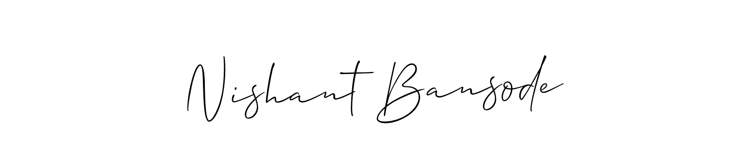 It looks lik you need a new signature style for name Nishant Bansode. Design unique handwritten (Allison_Script) signature with our free signature maker in just a few clicks. Nishant Bansode signature style 2 images and pictures png