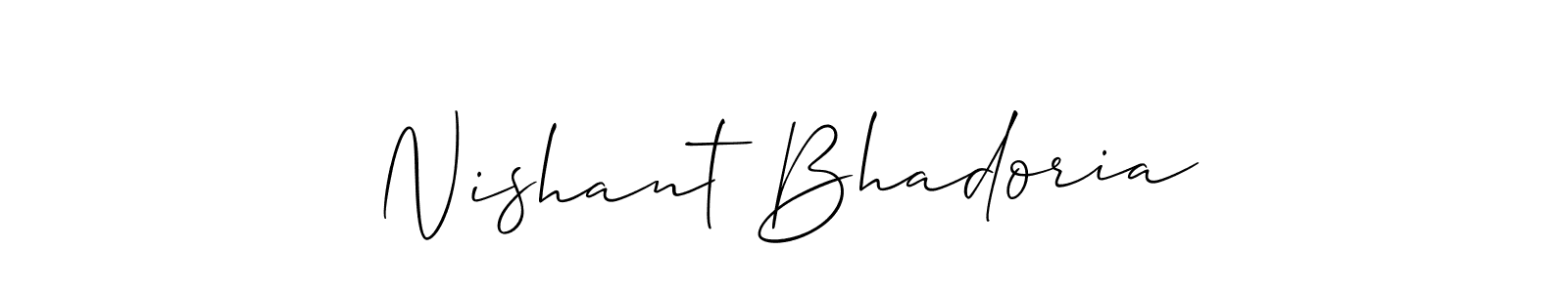 Create a beautiful signature design for name Nishant Bhadoria. With this signature (Allison_Script) fonts, you can make a handwritten signature for free. Nishant Bhadoria signature style 2 images and pictures png
