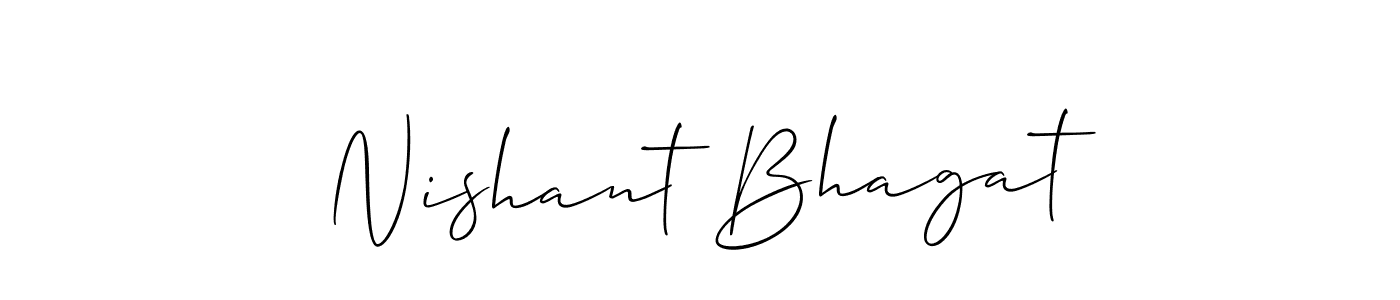 Make a beautiful signature design for name Nishant Bhagat. With this signature (Allison_Script) style, you can create a handwritten signature for free. Nishant Bhagat signature style 2 images and pictures png
